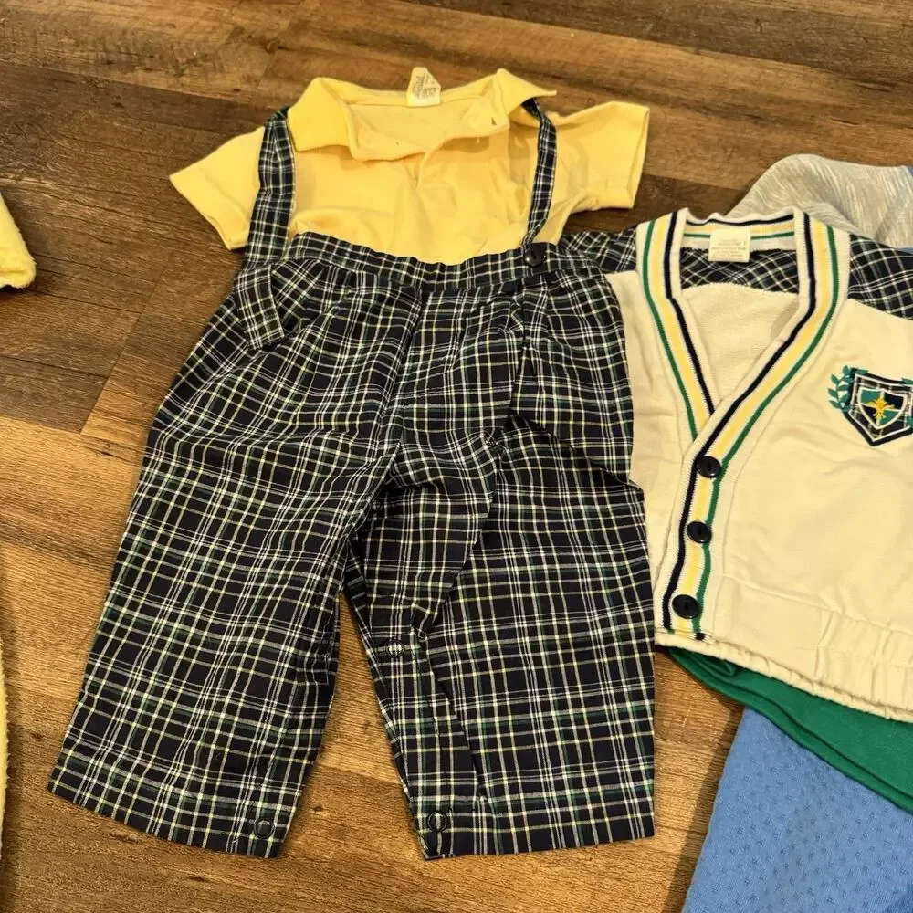 8-Piece Lot Vintage Baby Boy Clothes 12 Months 1990s Okie Dokie Carters FLAWS